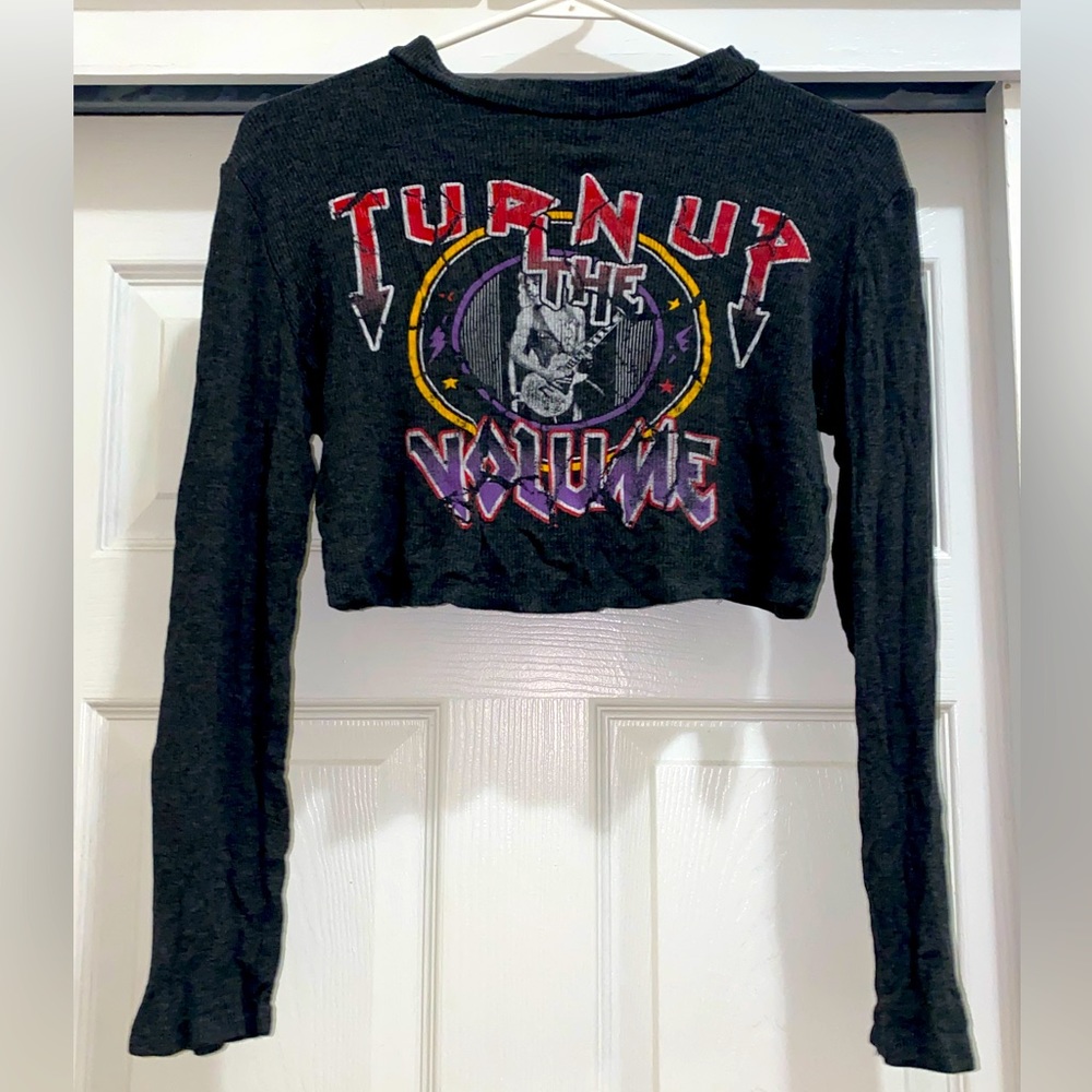 Turn Up The Volume Graphic Crop Top